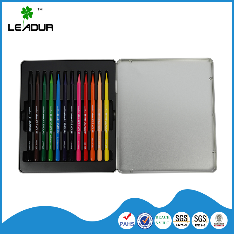 001 office stationery gift color pencil set tin box packaging