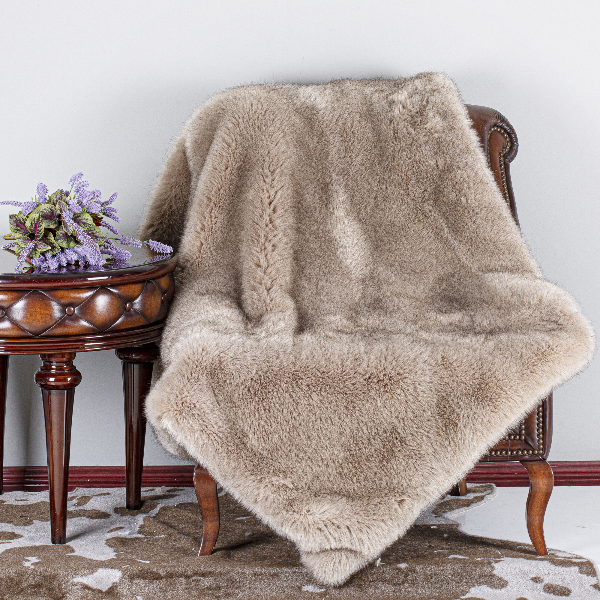 Acrylic faux fur blanket