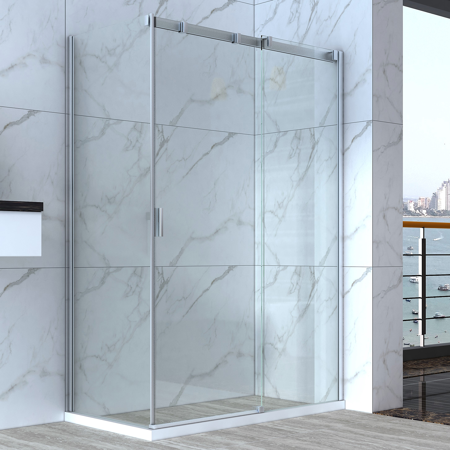 Aluminum shower rooms,glass shower cubicle,sliding door shower enclosures,square simple bath cabin
