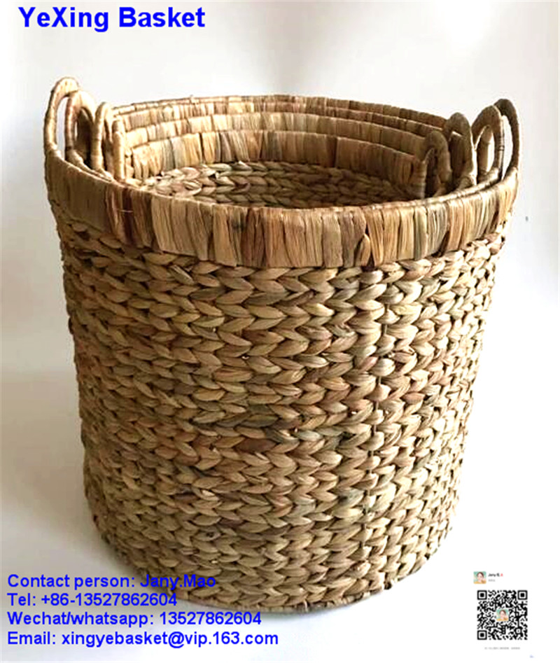 Water hyacinth storage basket s/4