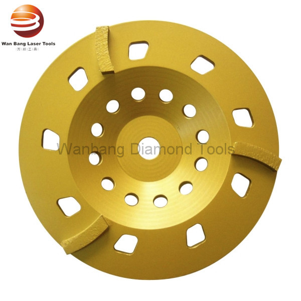 5" Diamond floor grinding cup wheels with three segments