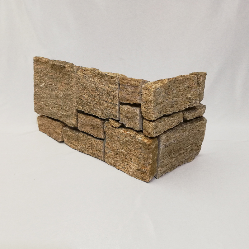 Natural Yellow Stone Cladding Corner Stone For Wall Exterior