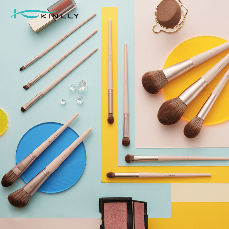 12pcs Lake Blue Makeup Brush Set High Quality Synthetic Hair Professional Powder Foundation Eye Shadow Cosmetic Tools