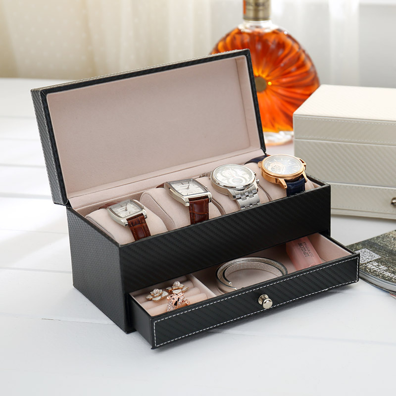 Luxury Watch Box Fashion Watch Box Transparent Glass Cover Waterproof Watch Box