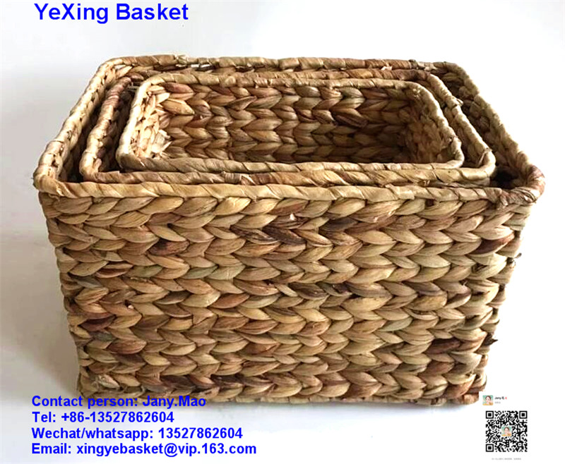 Water hyacinth basket s/3