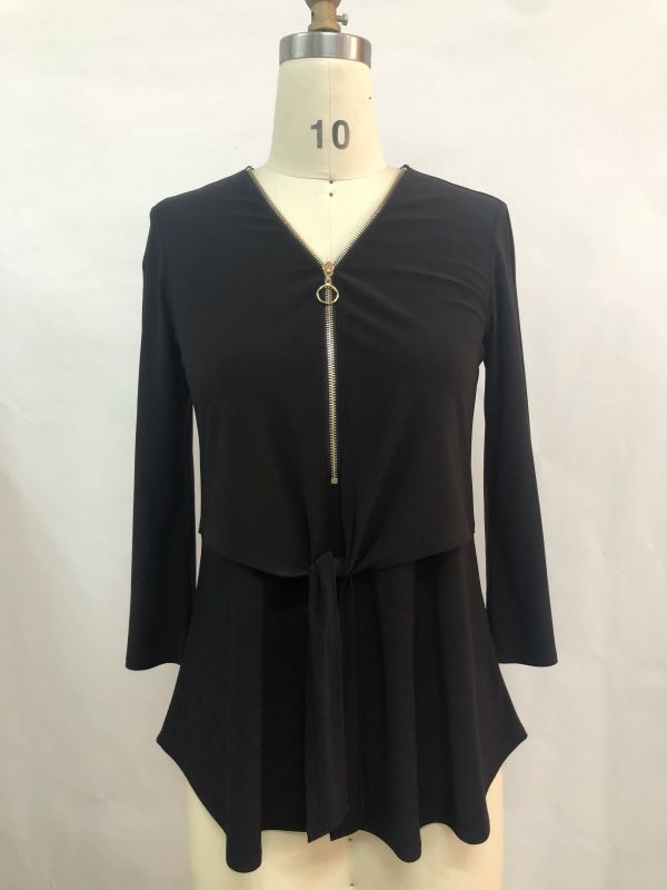 Ladies' 95%polyester 5%spandex Knitted Pullover