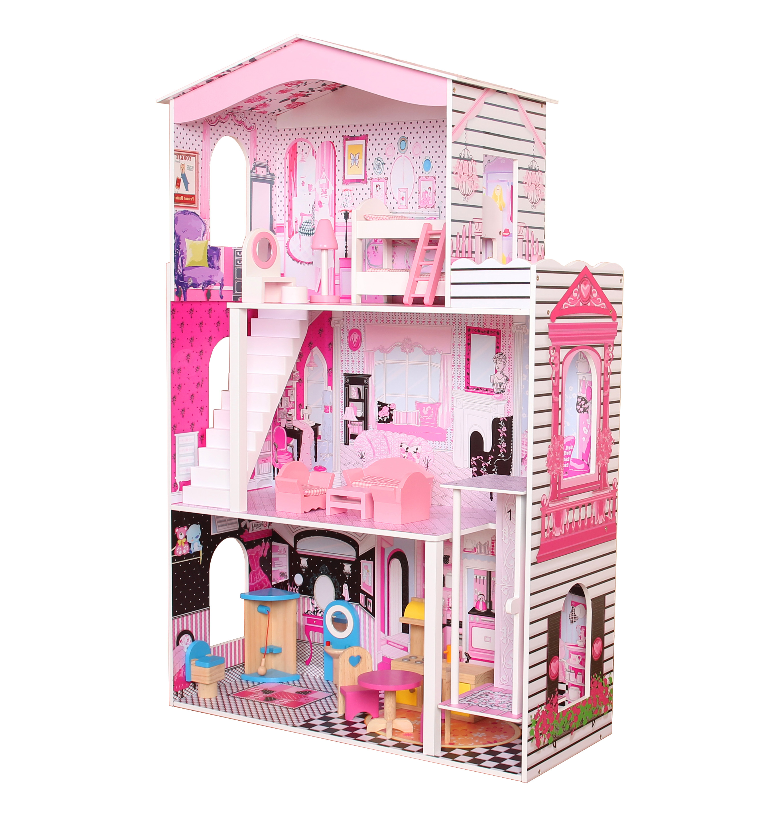 Wooden kids doll house
