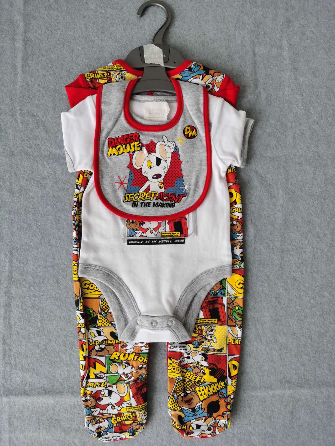 220g 100% cotton interlock baby set romper