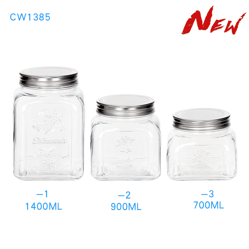 Storage bottles, storage jars, glass bottles, sealed jars，Jam jar