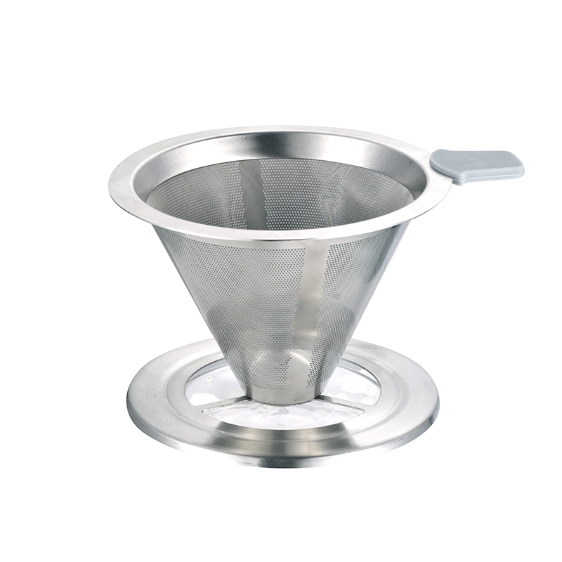 stainless steel reusable pour over coffee filter dripper coffee filter with stand holder