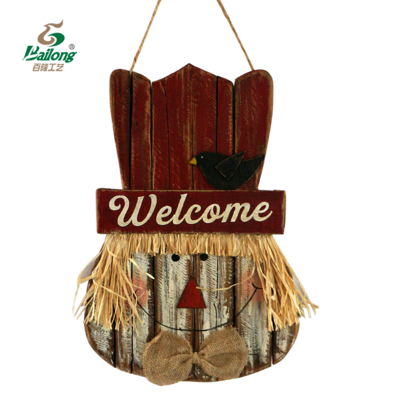 Home decoration holiday wall sign halloween witch wooden wall plaque