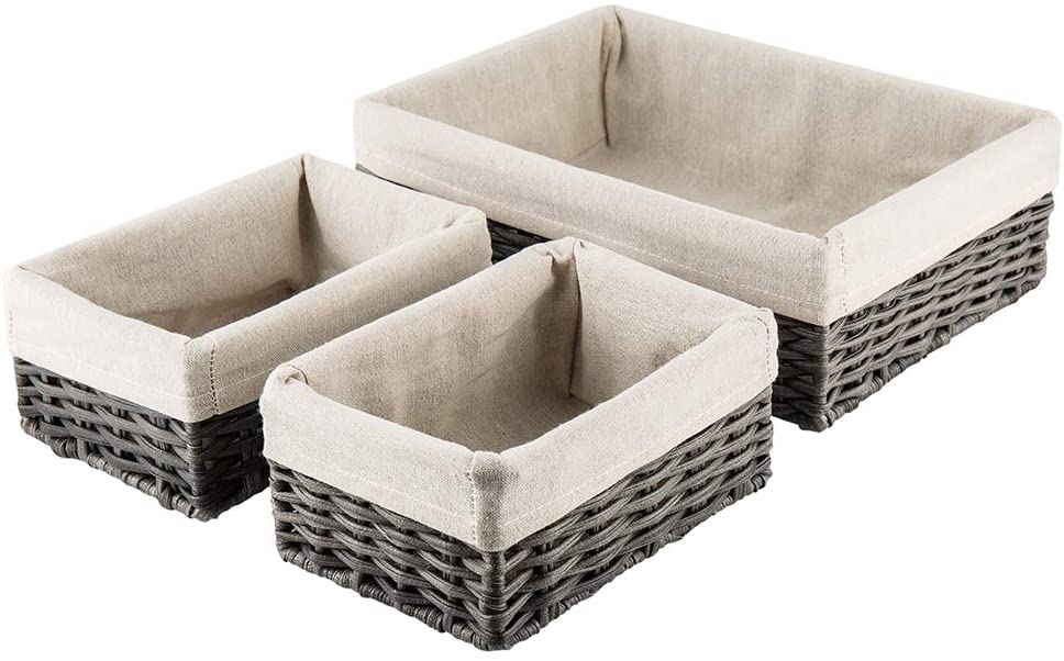 Decorative hand woven plastic rattan basket bedroom bathroom toy Storage Baskets shelf basket