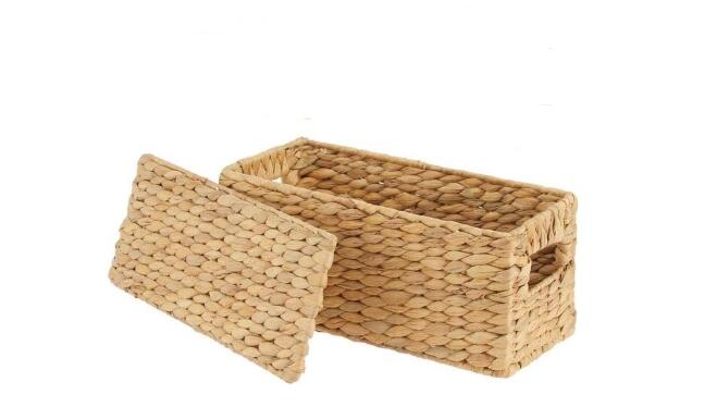 Decorative hand woven Water Hyacinth bedroom bathroom toy Storage Baskets Toilet Roll Holder
