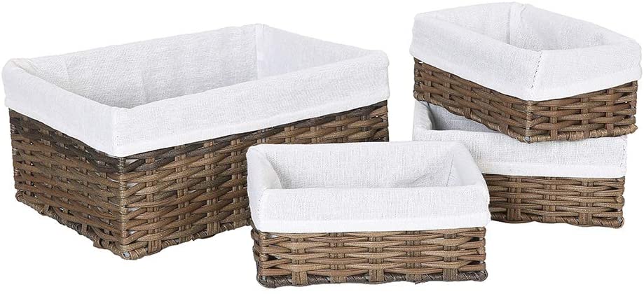 Decorative hand woven plastic rattan basket bedroom bathroom toy Storage Baskets shelf basket