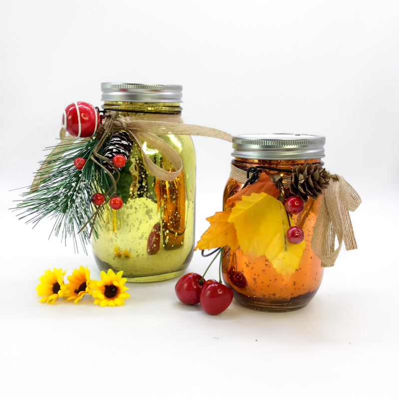LED light Electroplating Glass Holder/Glass jar for Christmas Decoration Houseware