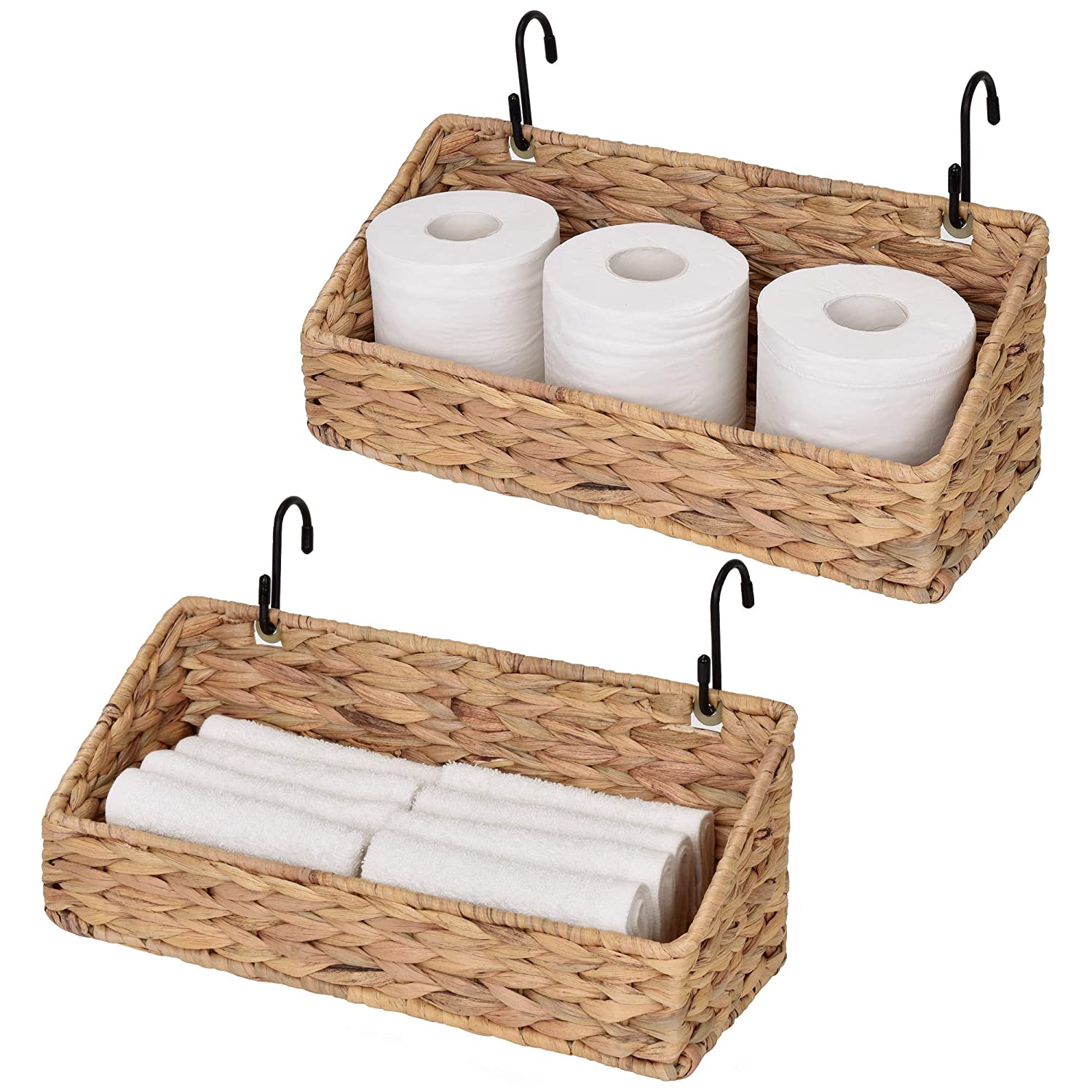 Decorative hand woven Water Hyacinth bedroom bathroom toy Storage Baskets Toilet Roll Holder