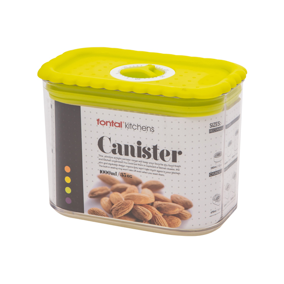 1000ml Rectangular Food Canister with rotary date indicator