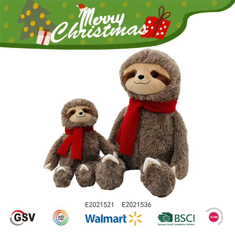 Christmas Animals Sloth Gtst Plush Toy(e2021521/E2021536)