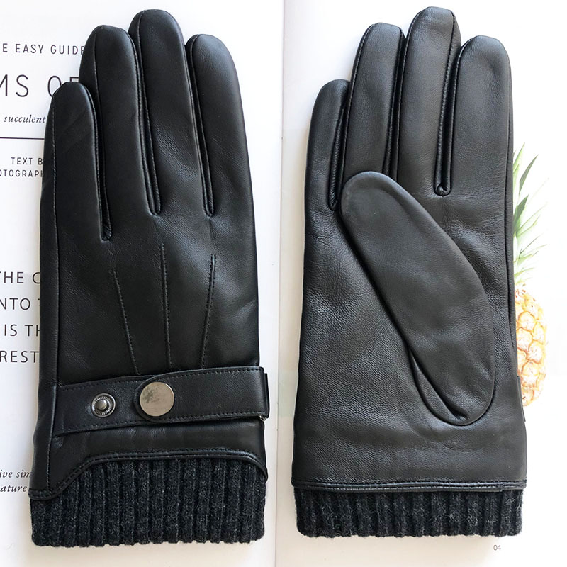 Men's classical fashion sheepskin leather gloves