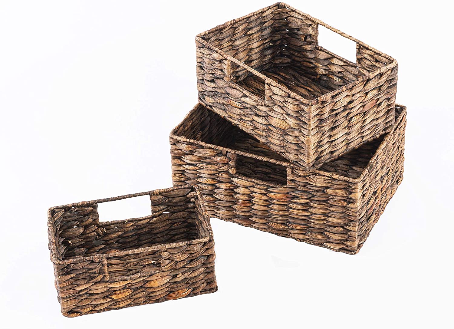 Decorative hand woven Water Hyacinth seagrass basket bedroom bathroom toy Storage Baskets shelf basket