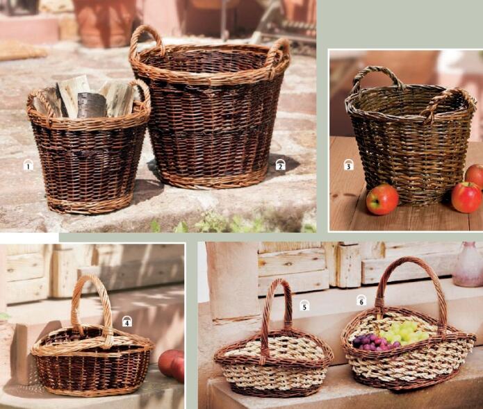 Natural Wicker Fruit Basket Bread Basket Storage Basket Bread Serving Basket, Round Shallow Basket vegatable basket kitchen storage basket Log basket
