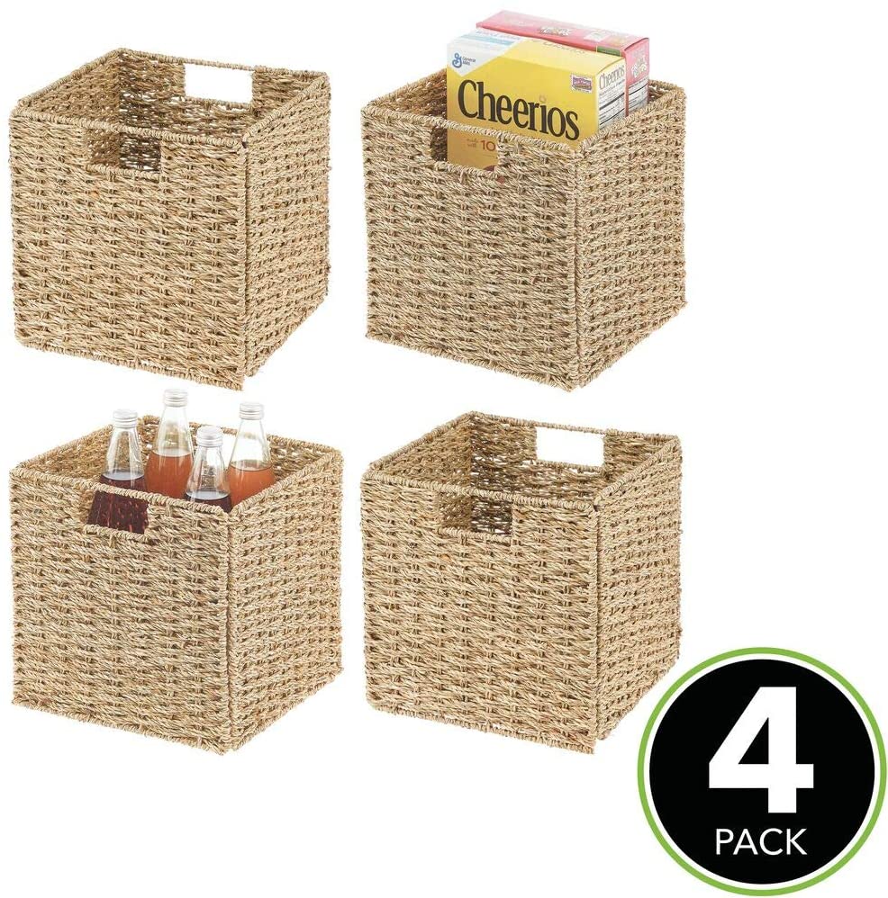 Decorative hand woven Water Hyacinth seagrass basket bedroom bathroom toy Storage Baskets magazine basket