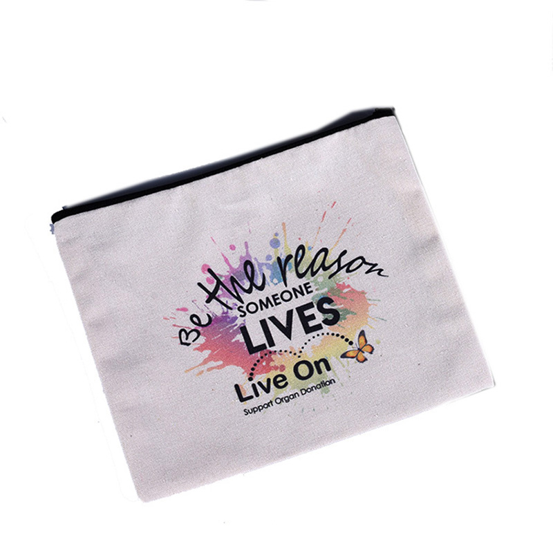Custom canvas zipper stationery pencil bag for students