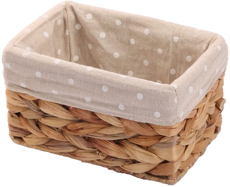 Decorative hand woven Water Hyacinth bedroom bathroom toy Storage Baskets Toilet Roll Holder