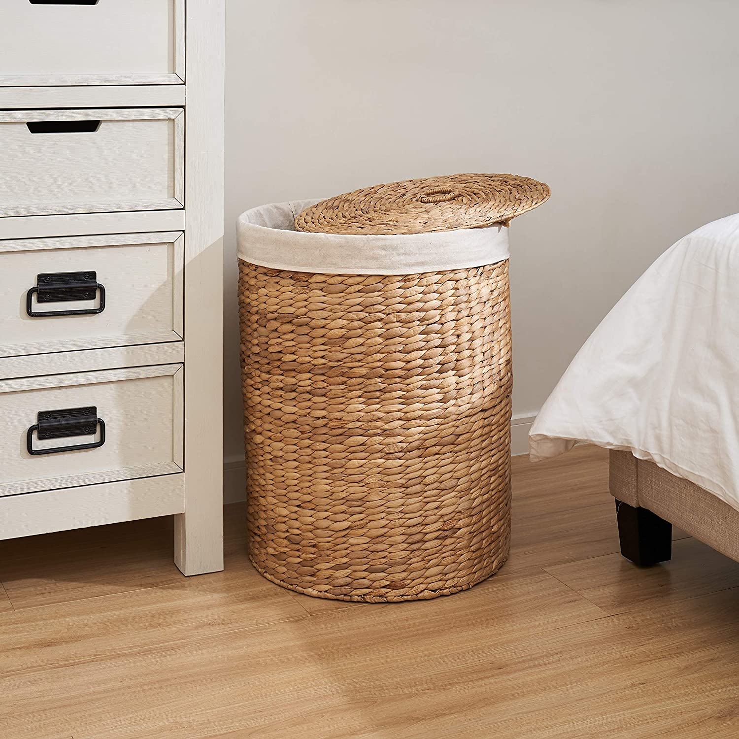 Decorative hand woven Water Hyacinth seagrass basket bedroom bathroom toy Storage Baskets laundry basket blanket basket