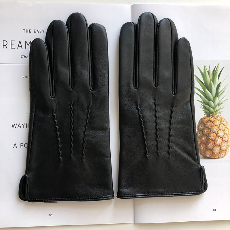 Men's classical fashion sheepskin leather gloves