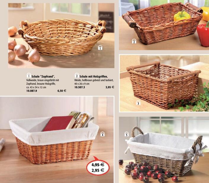 Natural Wicker Fruit Basket Bread Basket Tray Storage Basket Bread Serving Basket, Round Shallow Basket