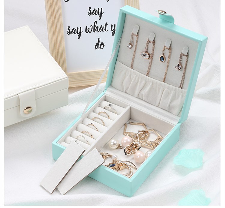 Single Layer PU Simple Jewelry Storage Box