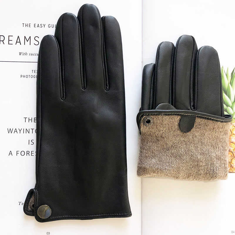 Classical fashion sheepskin leather gloves