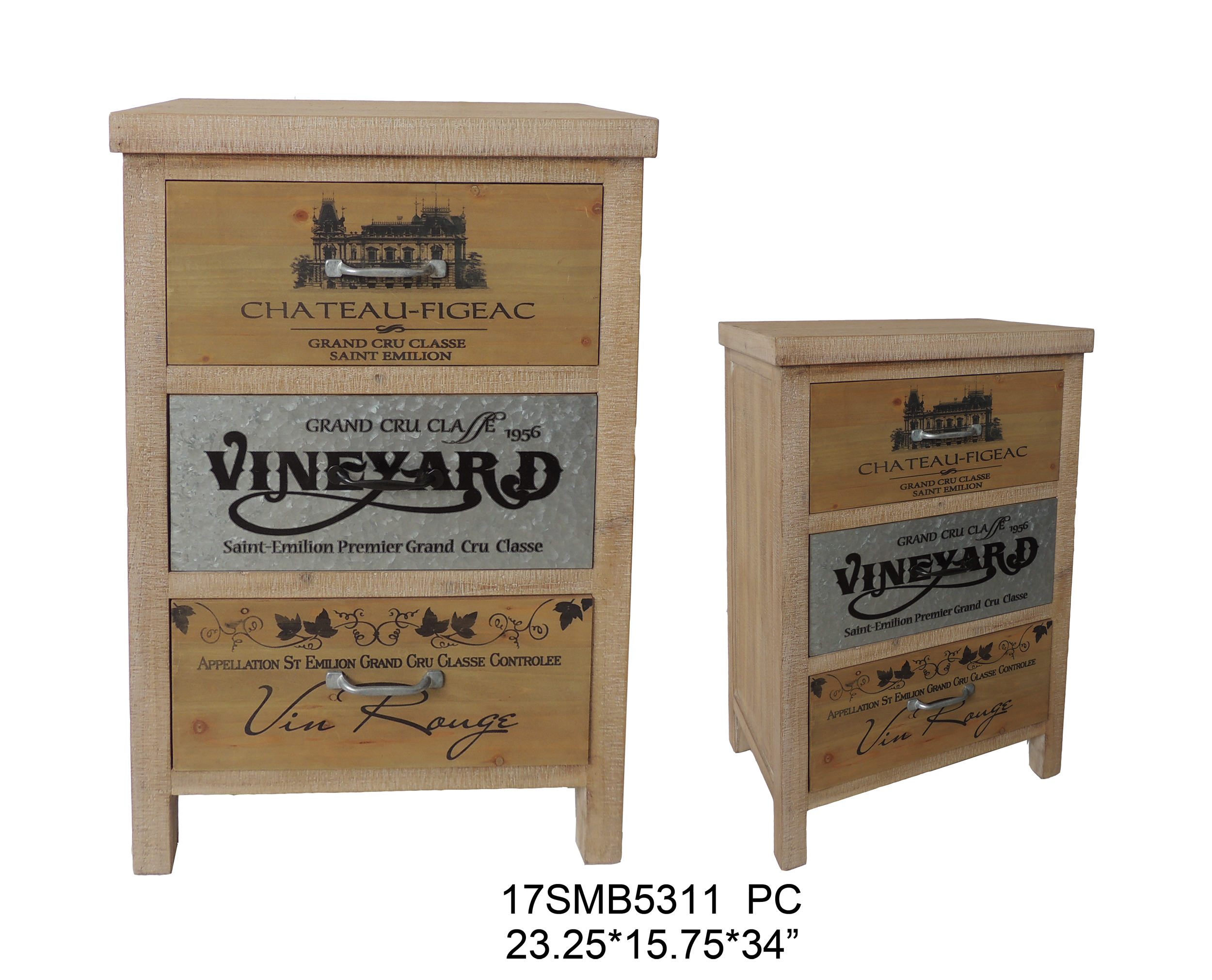 Wooden cabinet with 3 drawes