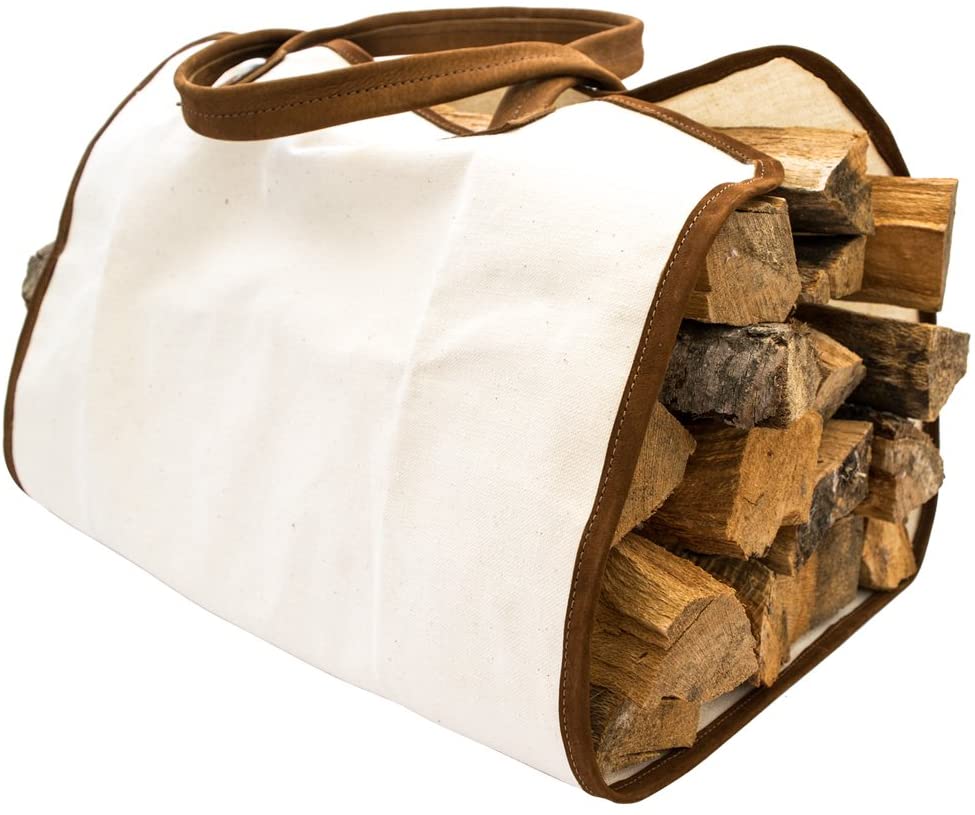 Indoor Firewood Logs Canvas Wood Carring Bag with Handles for Camping