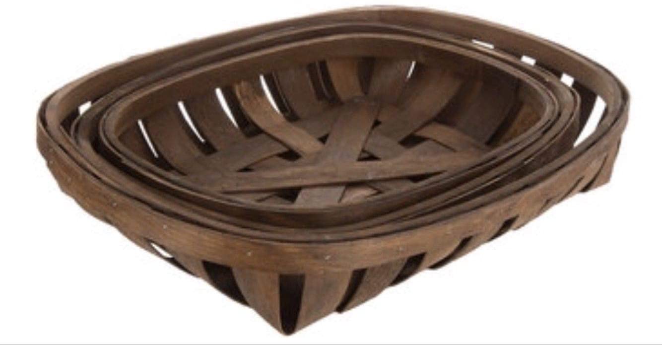 Dark Brown Tobacco Baskets Country Farmhouse Basket Cabin Home Decor