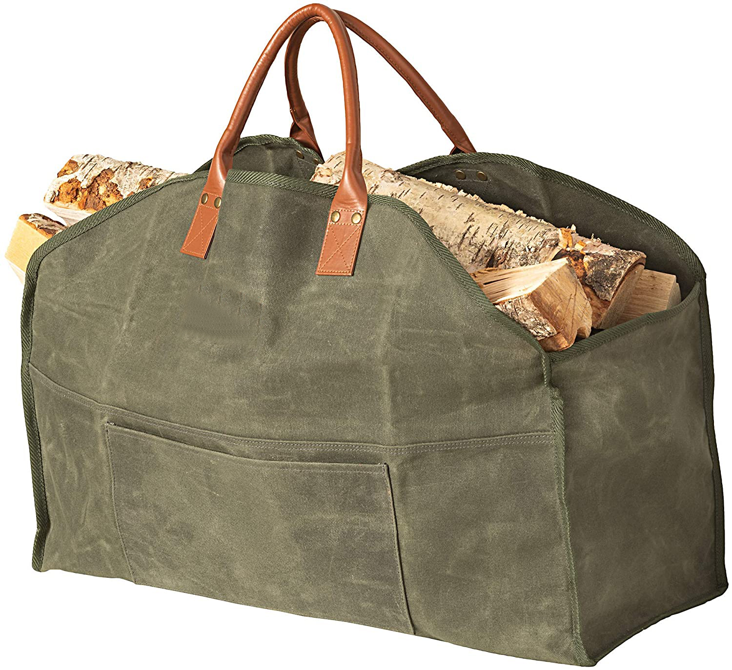Indoor Firewood Logs Canvas Wood Carring Bag with Handles for Camping