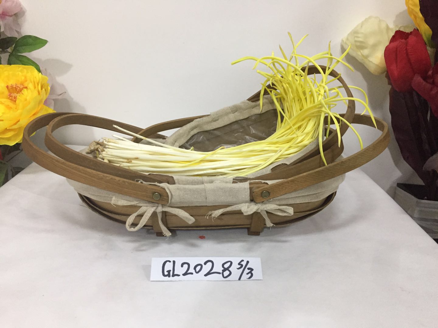 Oval wooden basket