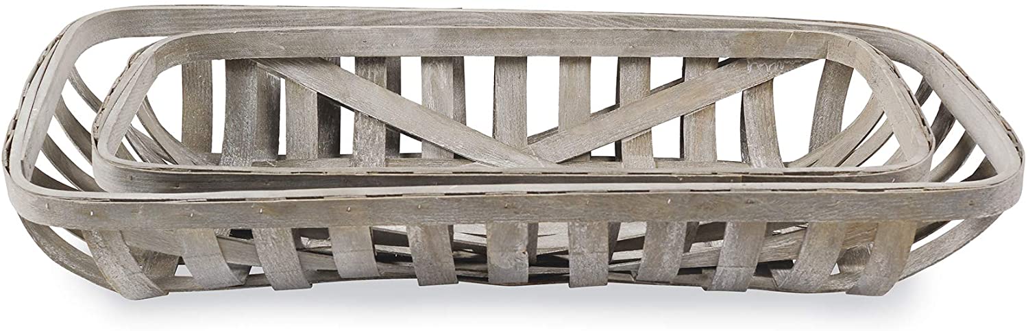Set of 2 Rectangle Tobacco Basket