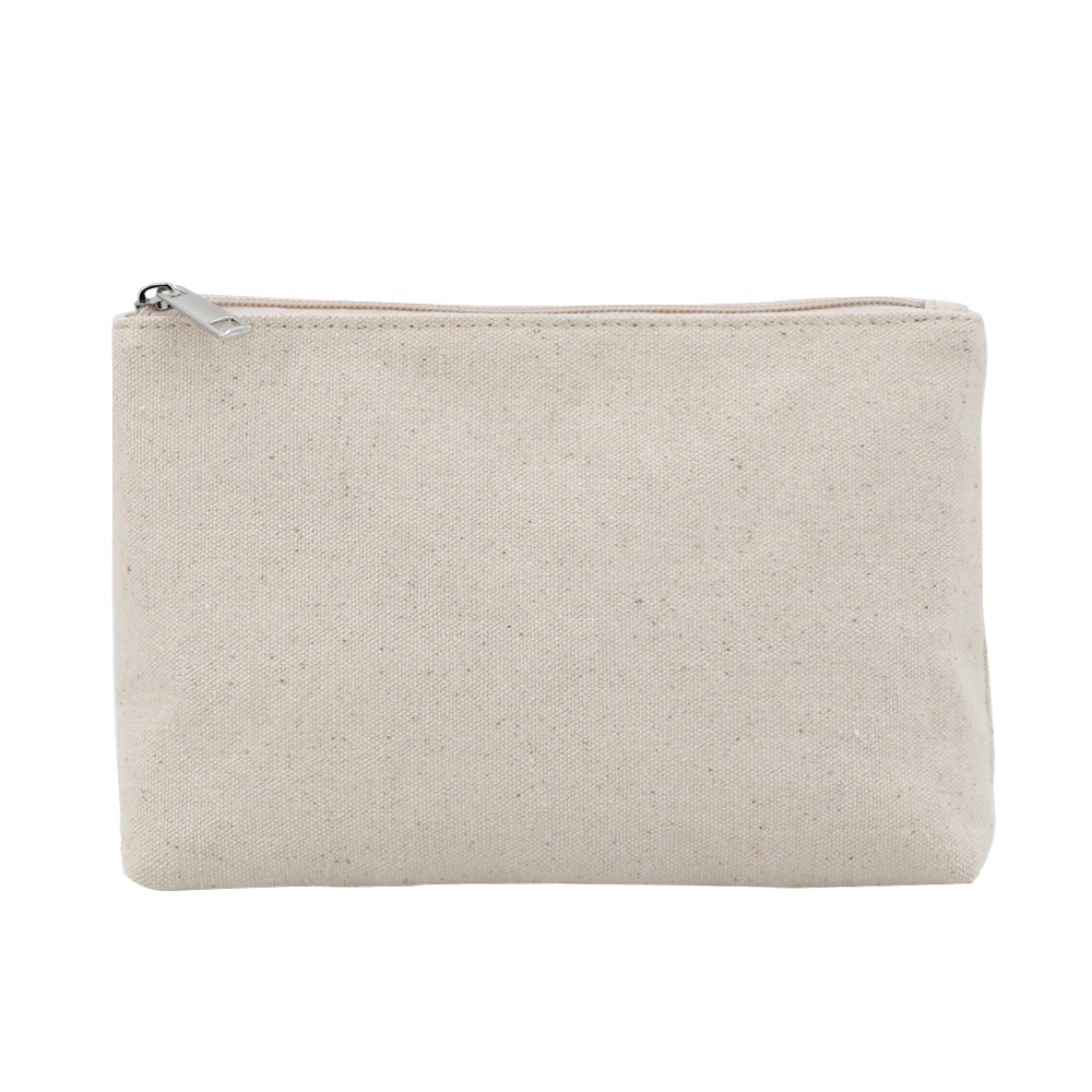 Custom blank cotton zipper makeup bag