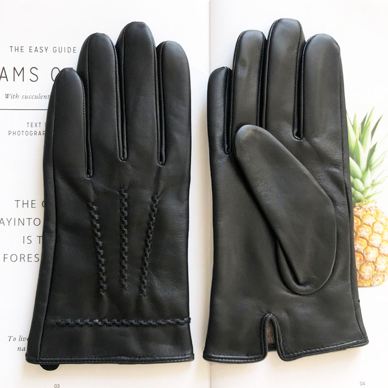 Men's classical fashion sheepskin leather gloves