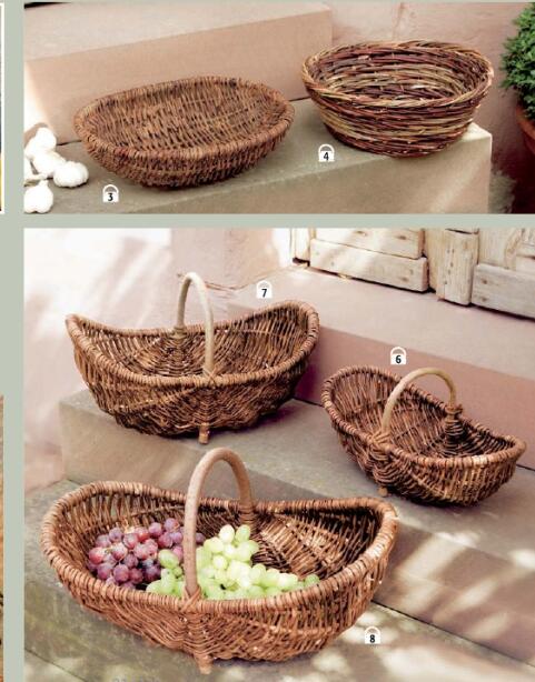 Natural Wicker Fruit Basket Bread Basket Storage Basket Bread Serving Basket, Round Shallow Basket vegatable basket kitchen storage basket Log basket
