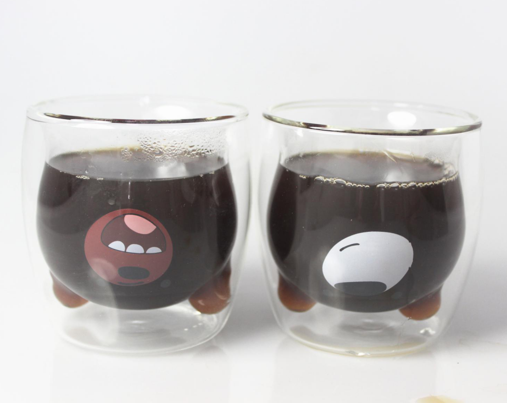 300ml Bear Shape Double Wall Glass Glass Tea Cup, Glass Coffee Cup, Borosilicate glass, Heat Resistant