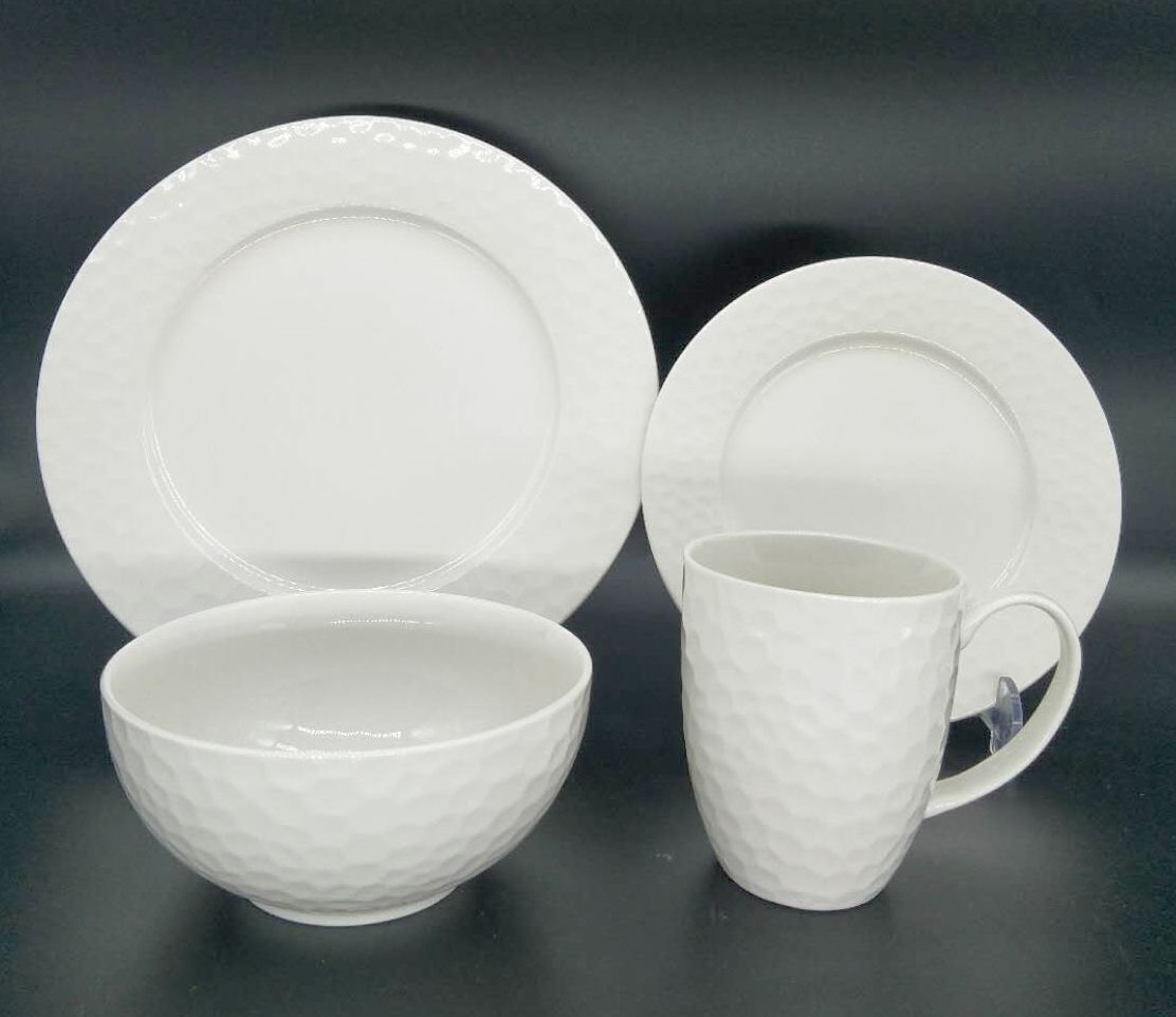 embossed new bone china
