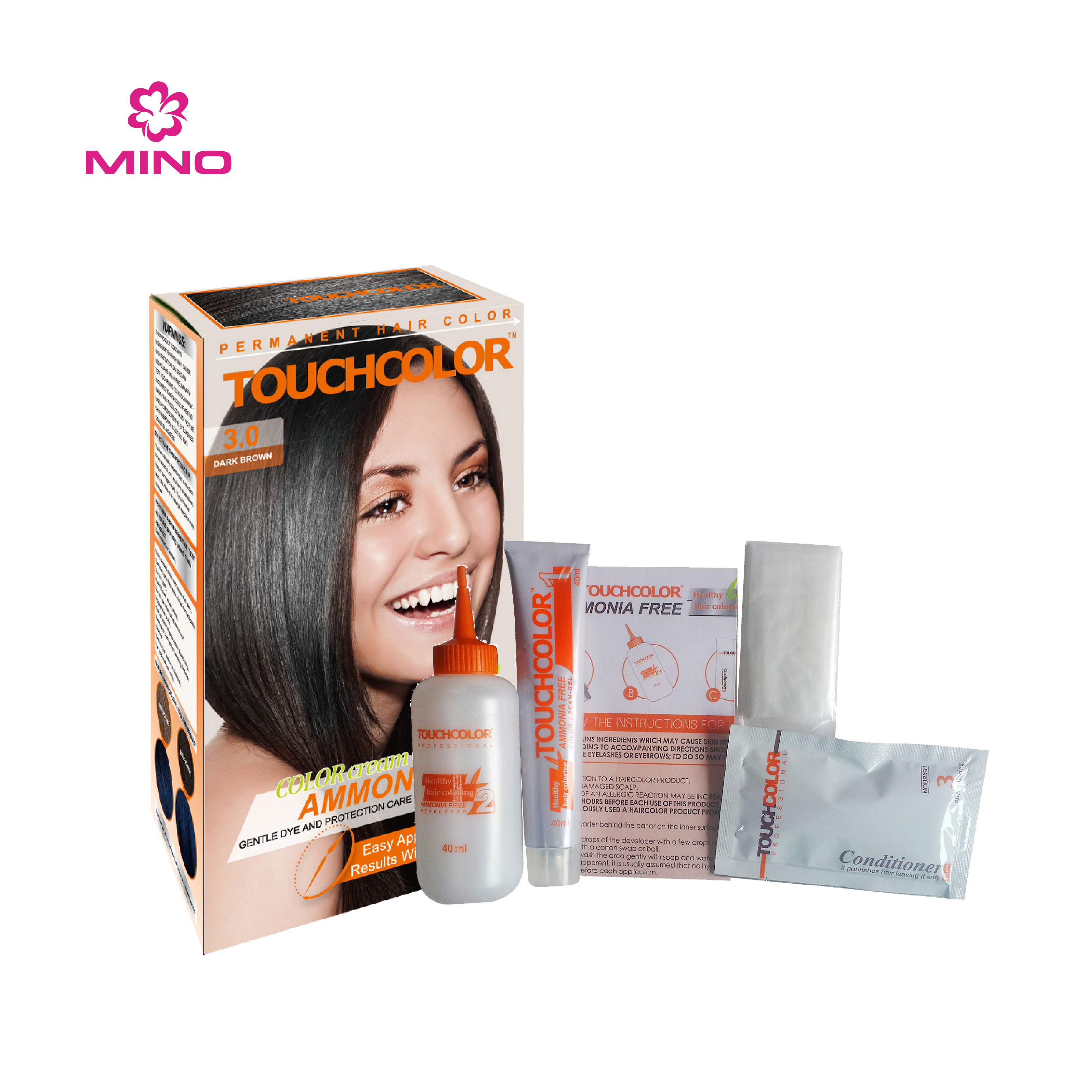 TOUCHCOLOR AMMONIA FREE HAIR COLOR Dark Brwon