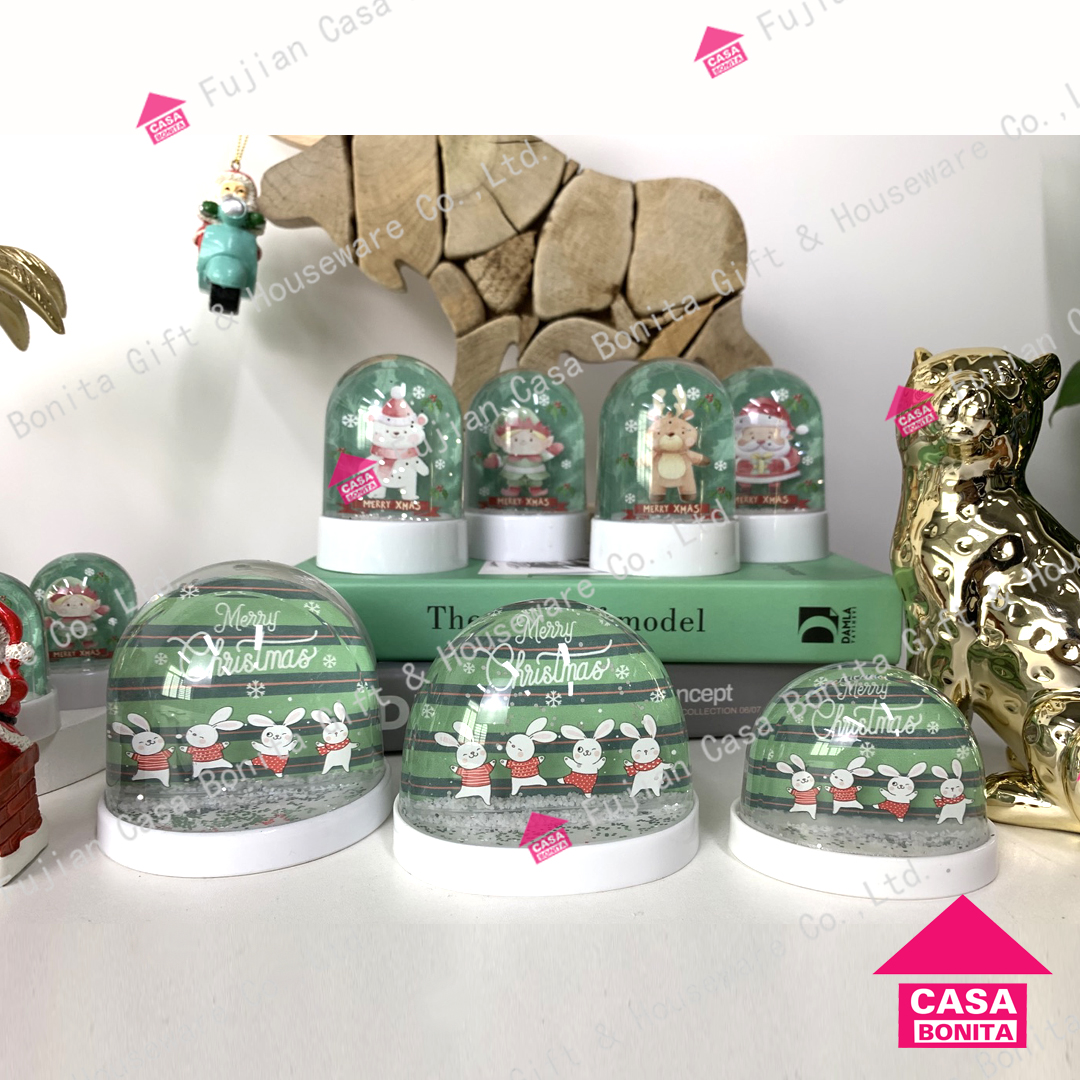 Plastic acrylic xmas decoration snow ball OEM design new arrivals hot seller