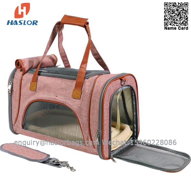 0308#K haslor Hot Sale Custom Soft-Sided Pet Travel Bag ,Foldable Pet Carrier bag ,Pet Travel Bags for Cats and Dogs