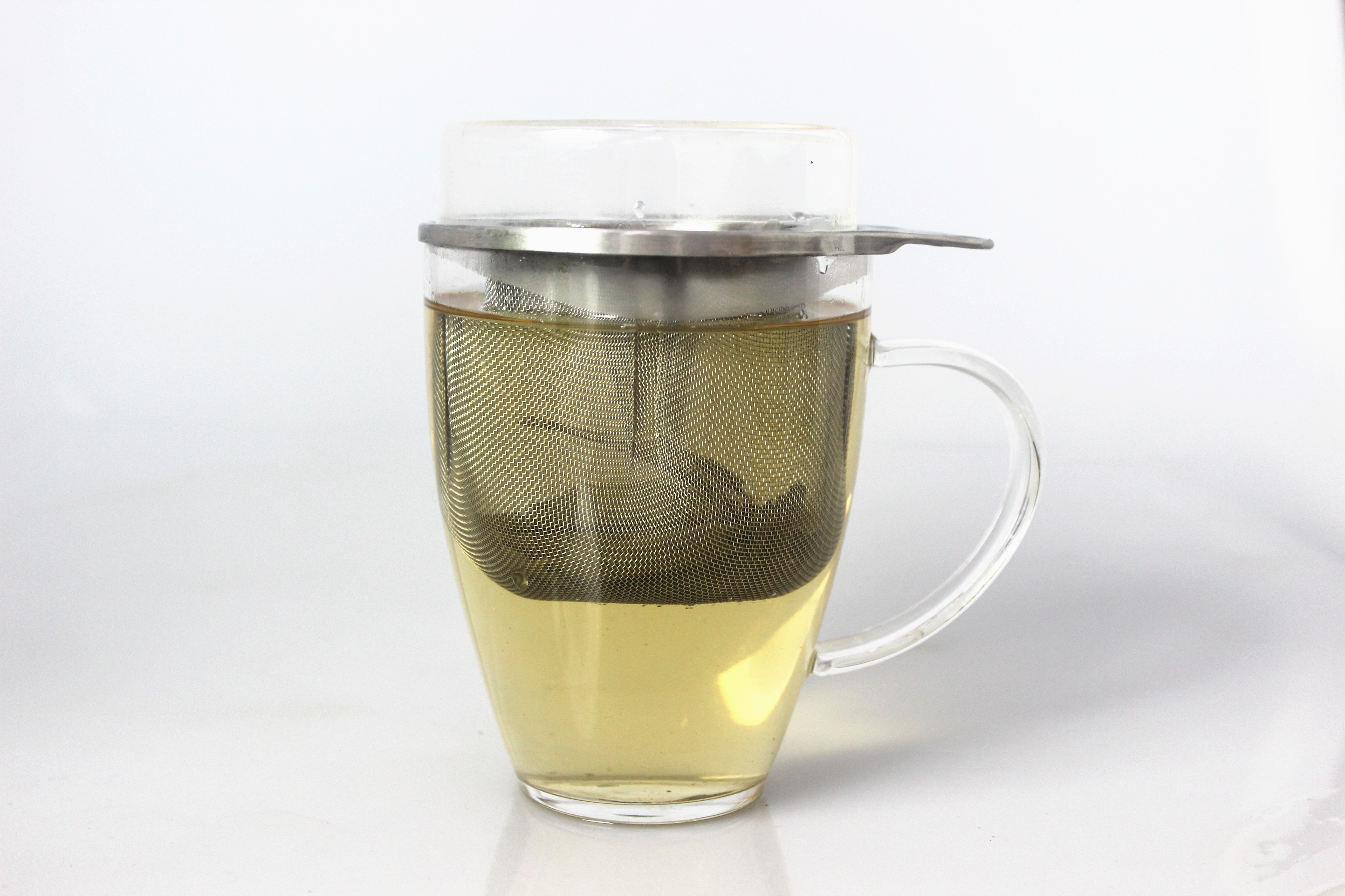 450ML Glass Tea Cup Set with Stainless Steel Filter and Handle