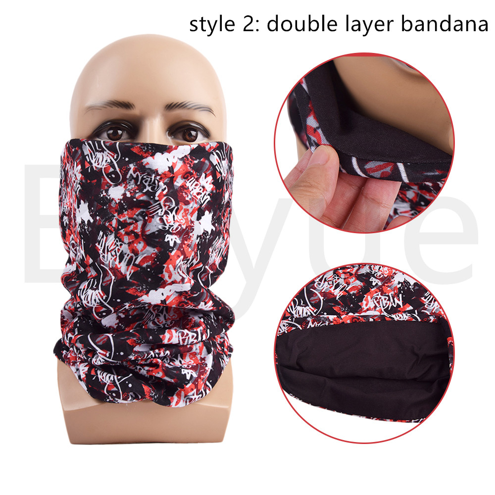 Christmas Halloween Thick Warm Custom Printed Double Layer Polyester Neck Warmer Gaiter Tube Bandana