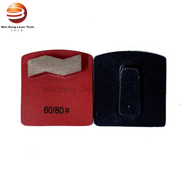Single wave segment diamond floor grinding shoes for concrete and asphalt